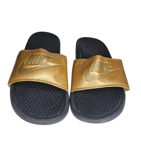 Nike Black & Gold Slide Sandals 7 - Picture 8 of 8